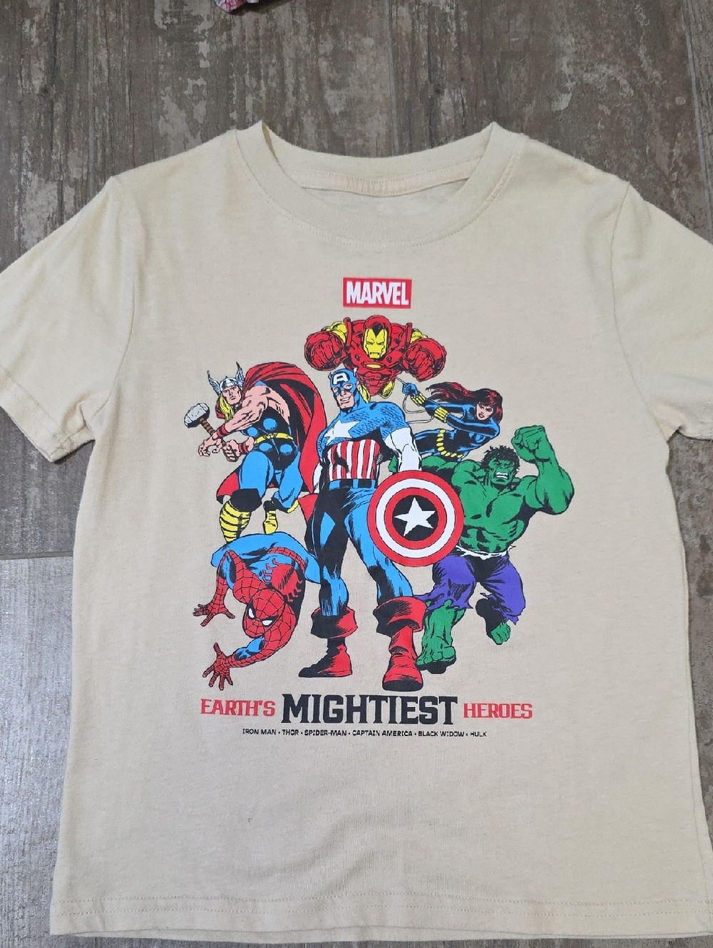 Marvel Cream Logo Graphic Tee with Black Print